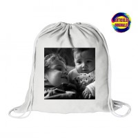 Mochila Blanca con cordones PERSONALIZADA Tamaño A4(FOLIO) BLANCO/NEGRO